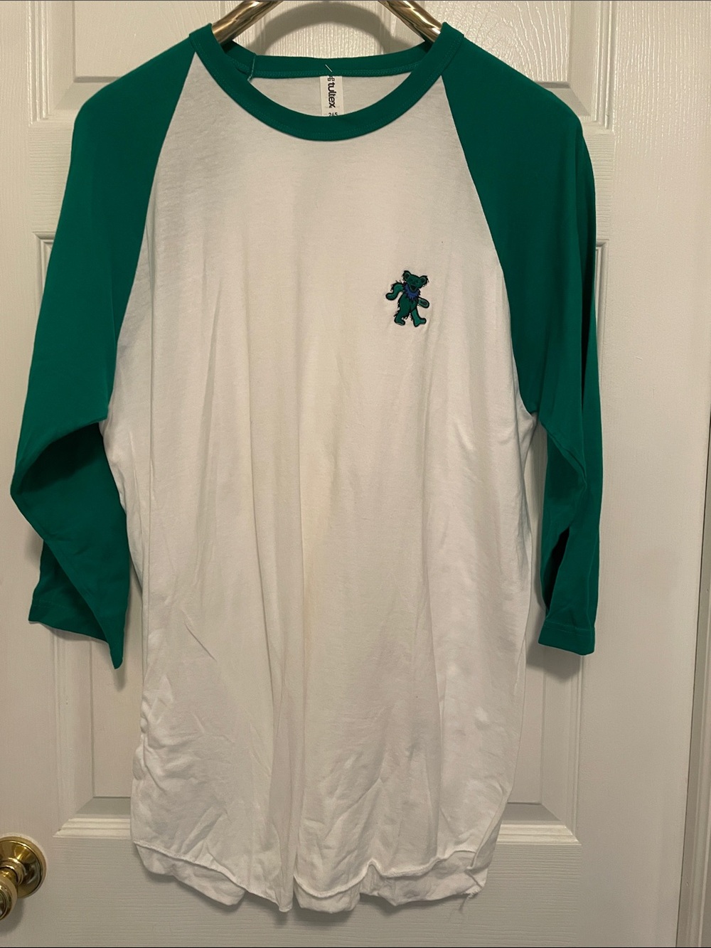 Grateful Dead Dancing Bear Baseball Tee - Green/White